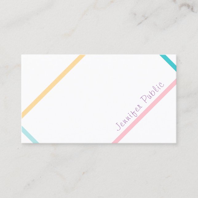 Creative Colourful  Modern Design Hand Script Text Business Card (Front)