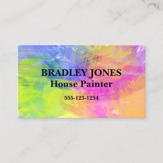 Creative Colourful Watercolor Business Card (Front)