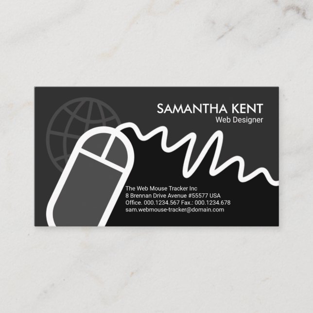 Creative Computer Mouse Border Web Technology Business Card (Front)