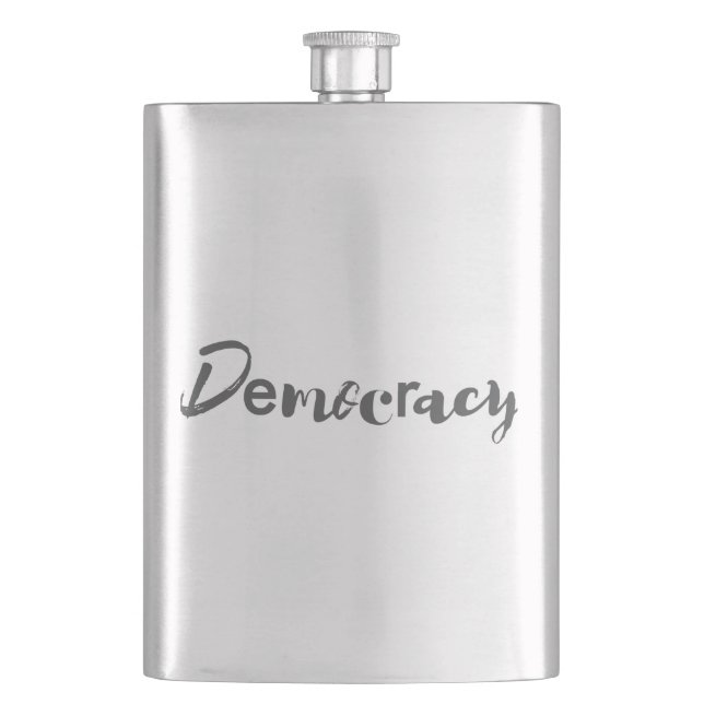 Creative, cool, modern, playful design Democracy Hip Flask (Front)