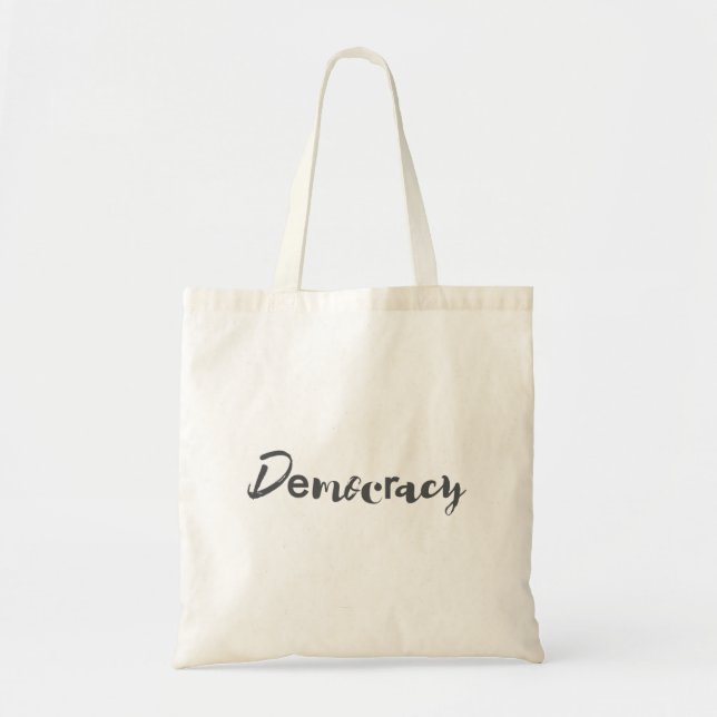 Creative, cool, modern, playful design Democracy Tote Bag (Front)