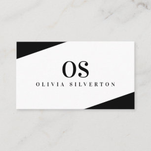 CREATIVE CORNERS classy monogram black white Business Card