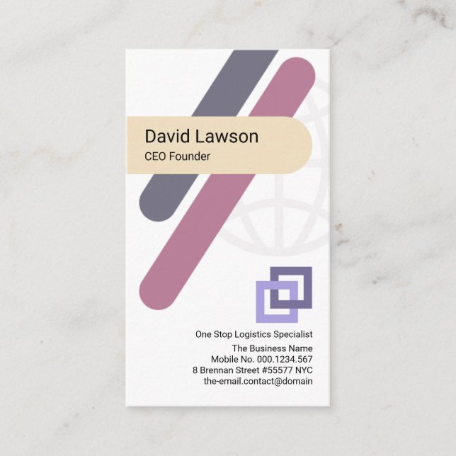 Creative Crisscross Stripes Global CEO Founder Business Card (Front)