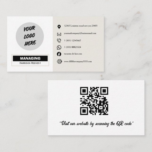 creative custom Add your own company URL code Business Card (Front/Back)