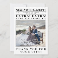 Creative Custom Minimalist Newspaper Photo Wedding