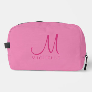 Creative Custom Typography Name Monogram Pink Dopp Kit