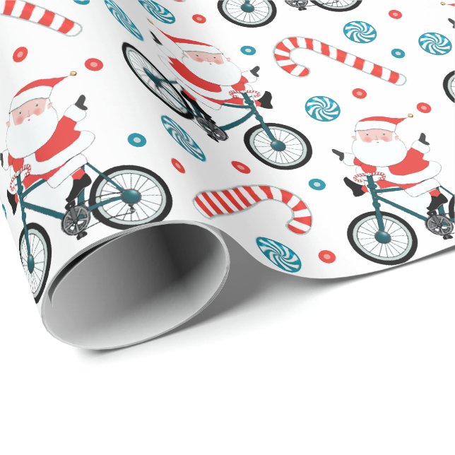 Creative Cycling Cyclist Christmas Wrapping Paper (Roll Corner)