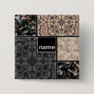 Creative design for your photos text ornamental sn 15 cm square badge