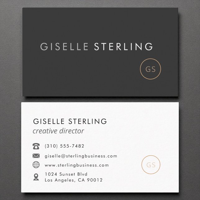 Creative Director Minimalist Luxury Black Business Card (Creator Uploaded)