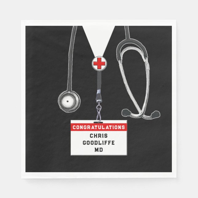 Creative Doctor Graduation Napkin (Front)