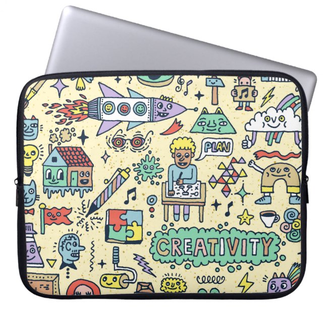 Creative Doodles: Fun Activity Set Laptop Sleeve (Front)