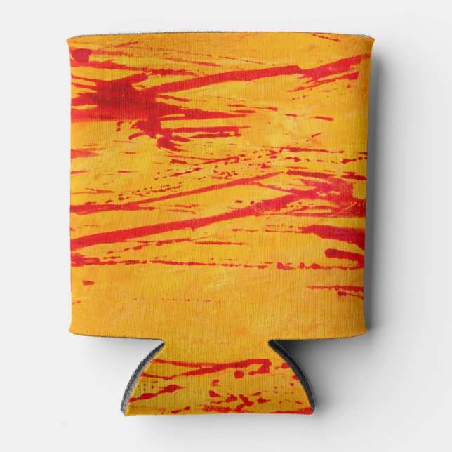 Creative Drawing: Abstract Handmade Art. Can Cooler (Front)