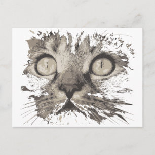 Creative drawing cat postcard