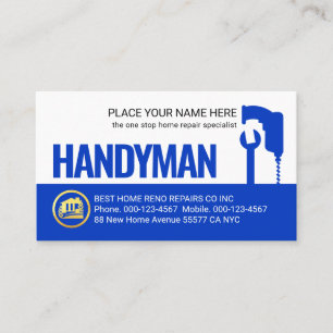 Creative Drill Spanner Handyman Tools Business Card