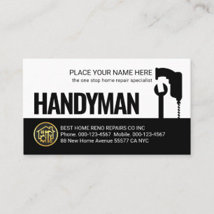 Creative Drill Spanner Handyman Tools Business Card