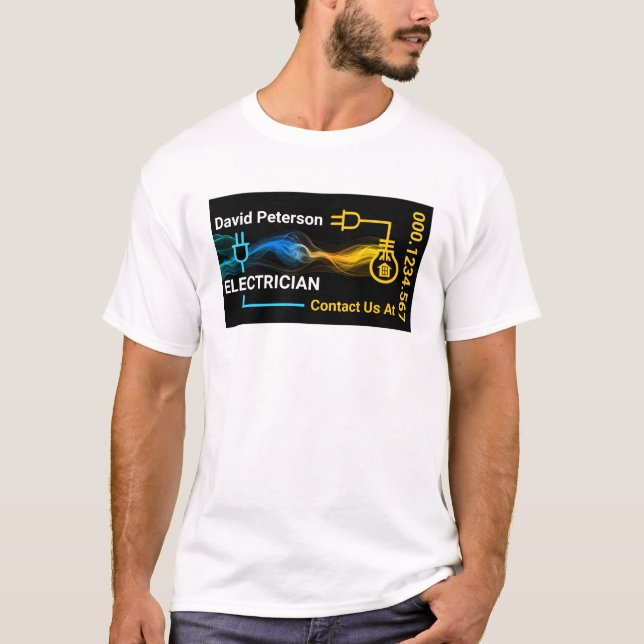 Creative Electric Circuit Lightning Electrician T-Shirt (Front)