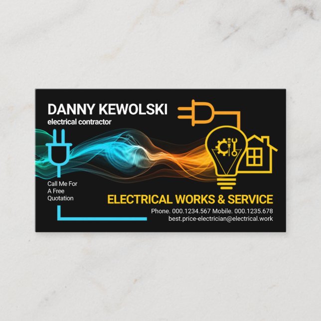 Creative Electrical Lightning Power Circuit Business Card (Front)