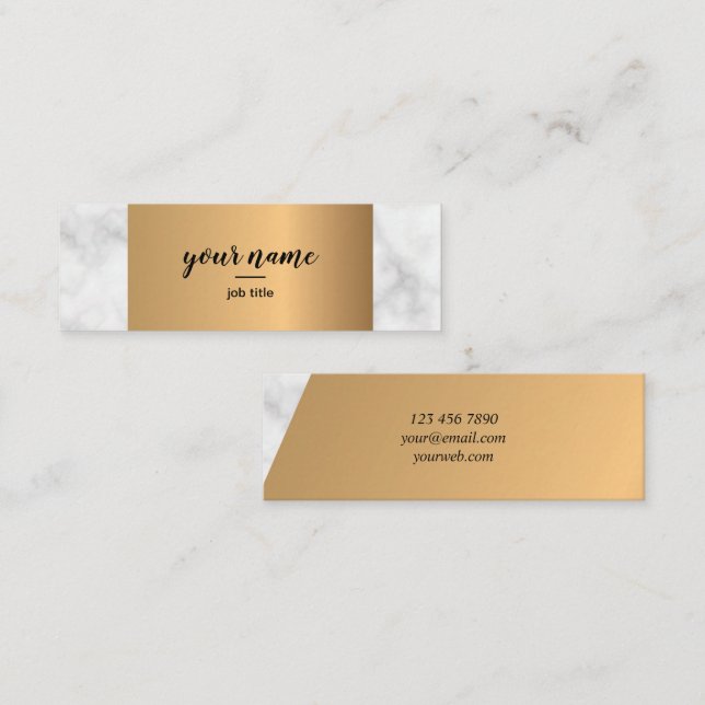 Creative Elegant Marble Gold Mini Business Cards (Front/Back)