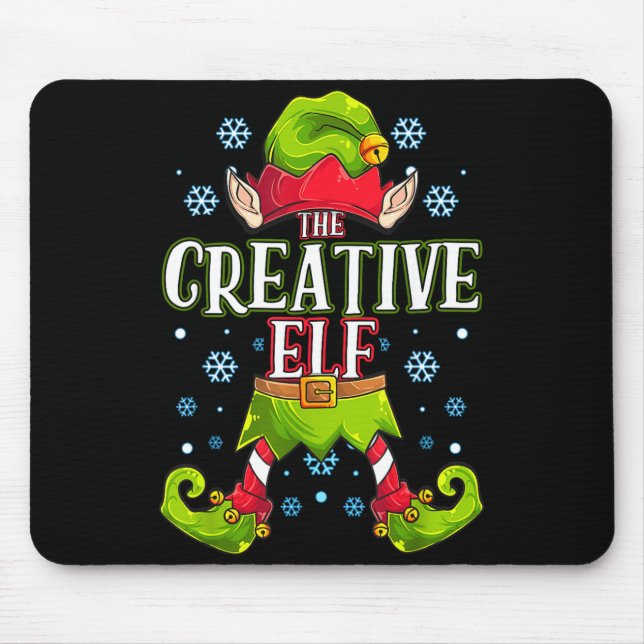 Creative Elf Matching Family Group Christmas Party Mouse Pad (Front)
