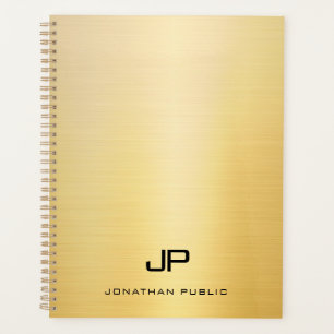 Creative Faux Gold Modern Monogram Name Text Planner