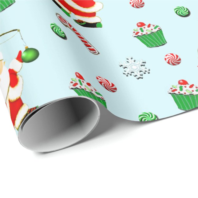 Creative Fishing Christmas Gift Wrapping Paper (Roll Corner)
