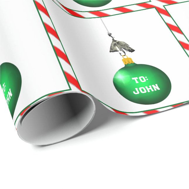 Creative Fishing Christmas Holiday Gift Wrapping Paper (Roll Corner)