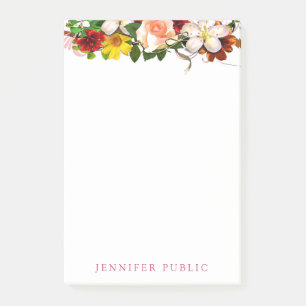 Creative Floral Template Watercolor Flowers Modern Post-it Notes