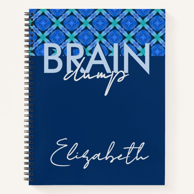 Creative Flow Brain Dump Mindset Organizer Blue Notebook (Front)