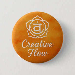 Creative Flow Sacral Chakra Spiritual Energy 6 Cm Round Badge