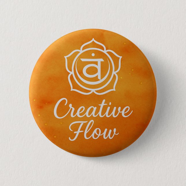 Creative Flow Sacral Chakra Spiritual Energy 6 Cm Round Badge (Front)