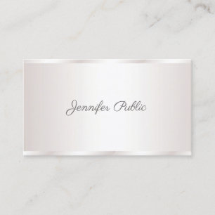 Creative Freehand Script Modern Glam Plain Luxury Business Card