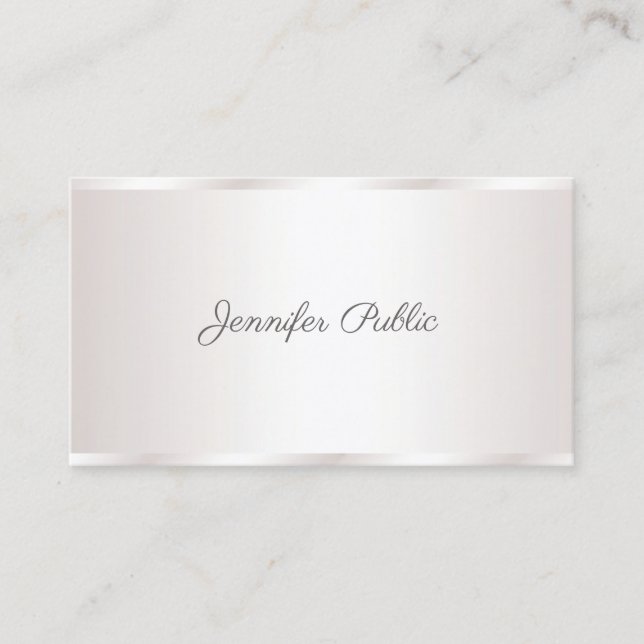 Creative Freehand Script Modern Glam Plain Luxury Business Card (Front)