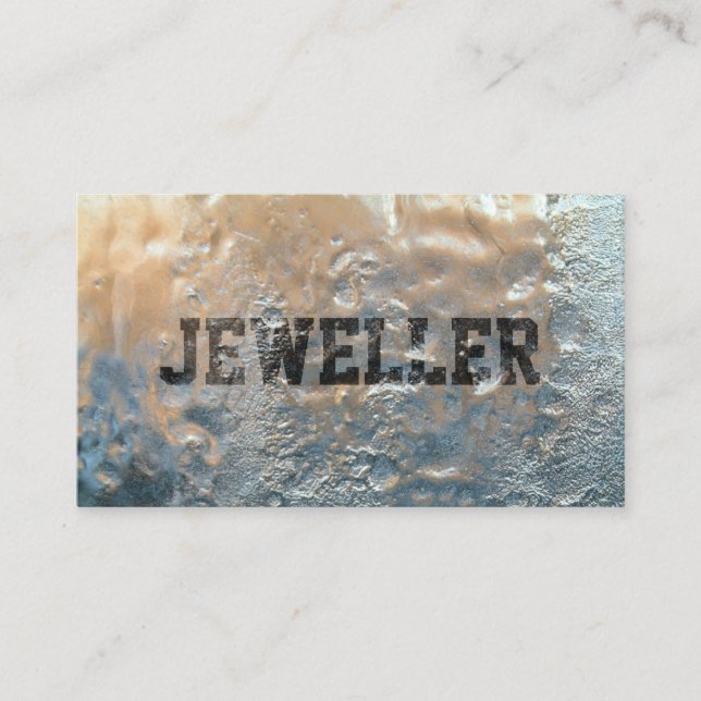 Creative Frozen Ice Jewellery Typography Business Card (Front)