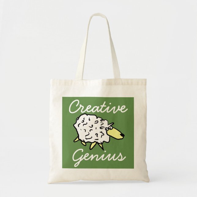 "Creative Genius" Sheep Cartoon Project Bag (Front)