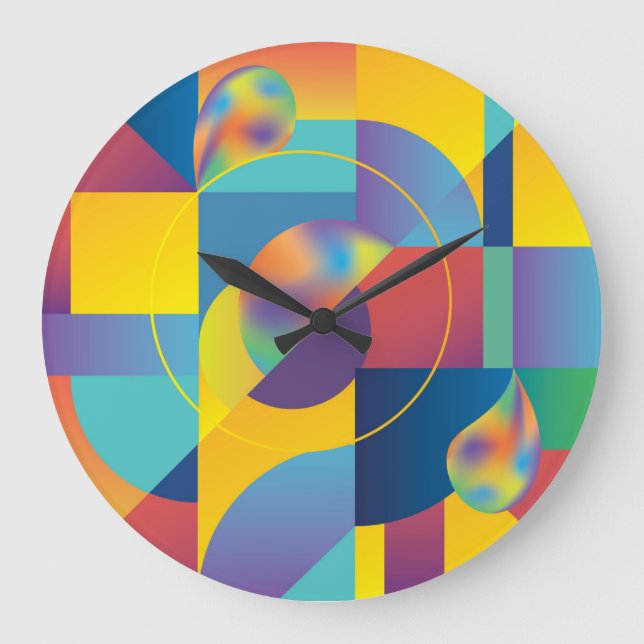 Creative Geometric: Abstract Vintage Cover. Large Clock (Front)