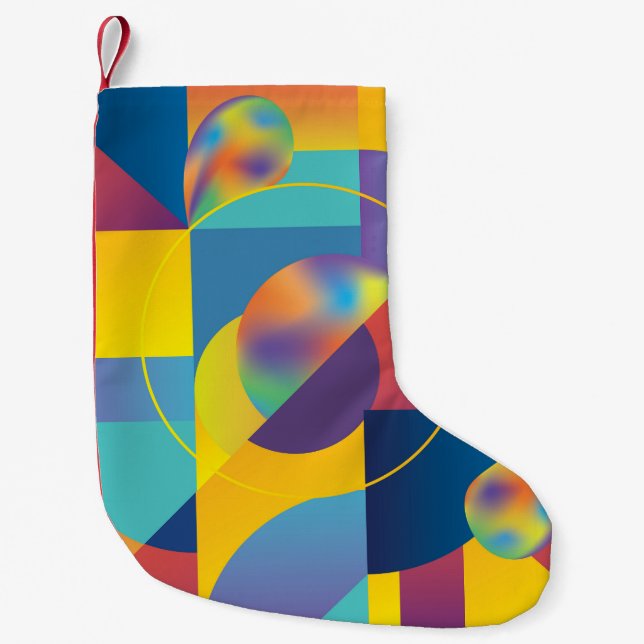 Creative Geometric: Abstract Vintage Cover. Small Christmas Stocking (Front)