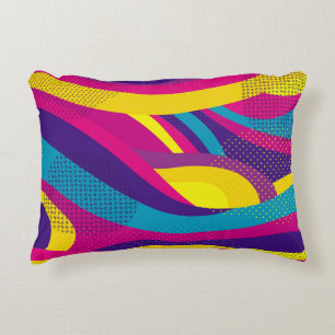 Creative geometric colourful bright background wit decorative cushion