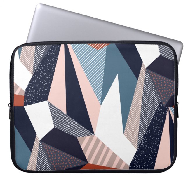 Creative geometric pattern with different shapes a laptop sleeve (Front)
