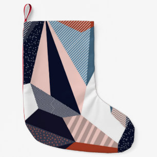 Creative geometric pattern with different shapes a small christmas stocking