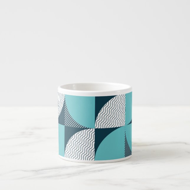 Creative geometric shape pattern espresso cup (Front)
