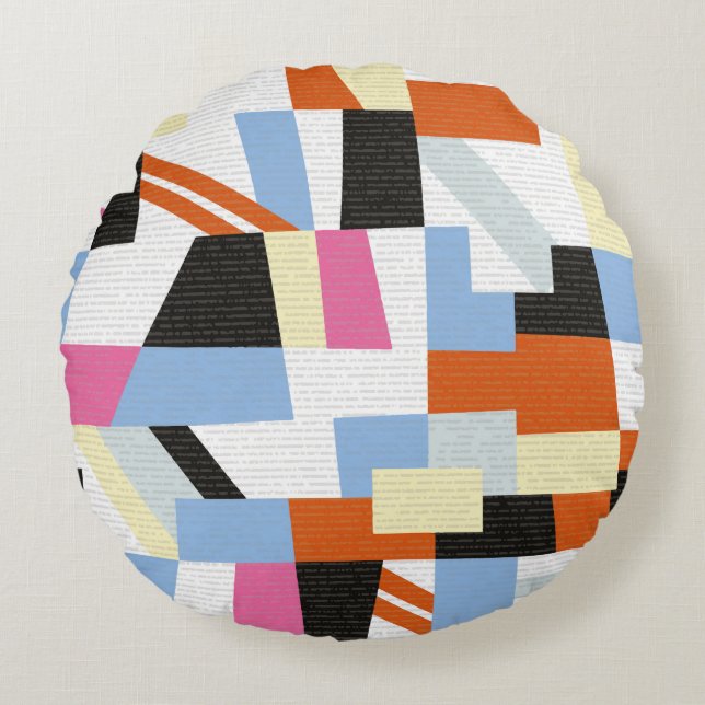 Creative geometric shapes, length pattern design round cushion (Front)
