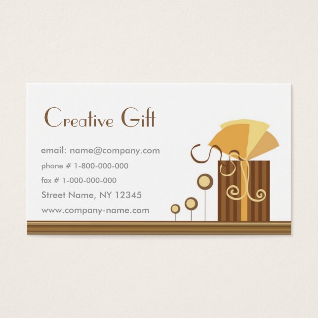 Creative Gift Shop Business Card Template (Front)