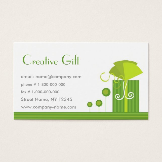 Creative Gift Shop Business Card Template (Front)