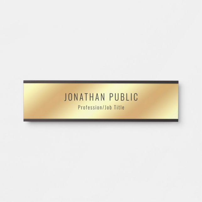 Creative Glamour Gold Look Modern Template Door Sign (Front)