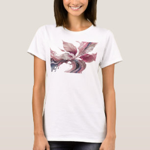 Creative Gold Abstract Leaves Visual Design T-Shirt