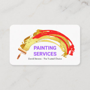 Creative Gold Brush Paint Splatter  Business Card