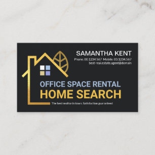 Creative Gold Building Home Landscape Realtor Business Card