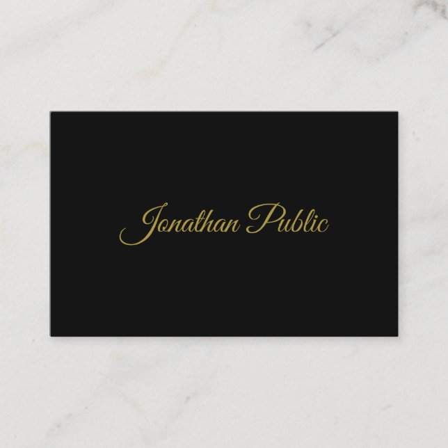 Creative Gold Handwritten Script Professional Chic Business Card (Front)