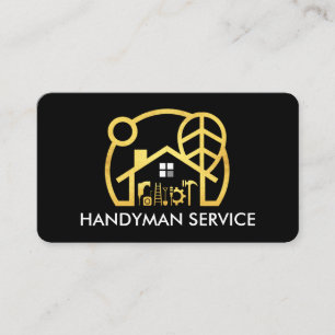 Creative Gold Handyman Tools Building Business Card