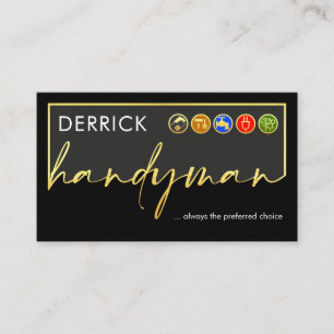 Creative Gold Handyman Tools Signage Business Card
